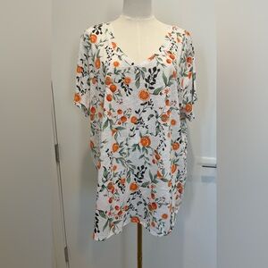 Joie Size:2X Women Short Sleeve V- Neck T Shirt 100% Cotton Multi Color